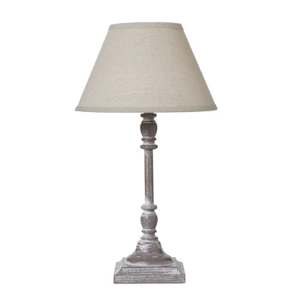 Antia Stem Table Lamp With Linen Shade - WHITE