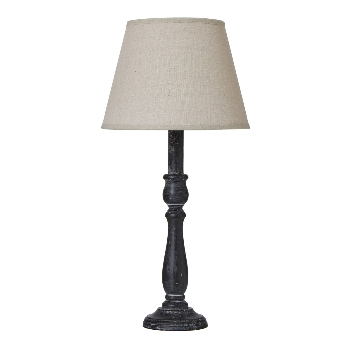 Ravenna Column Table Lamp With Linen Shade - GREY