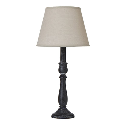 Ravenna Column Table Lamp With Linen Shade - GREY