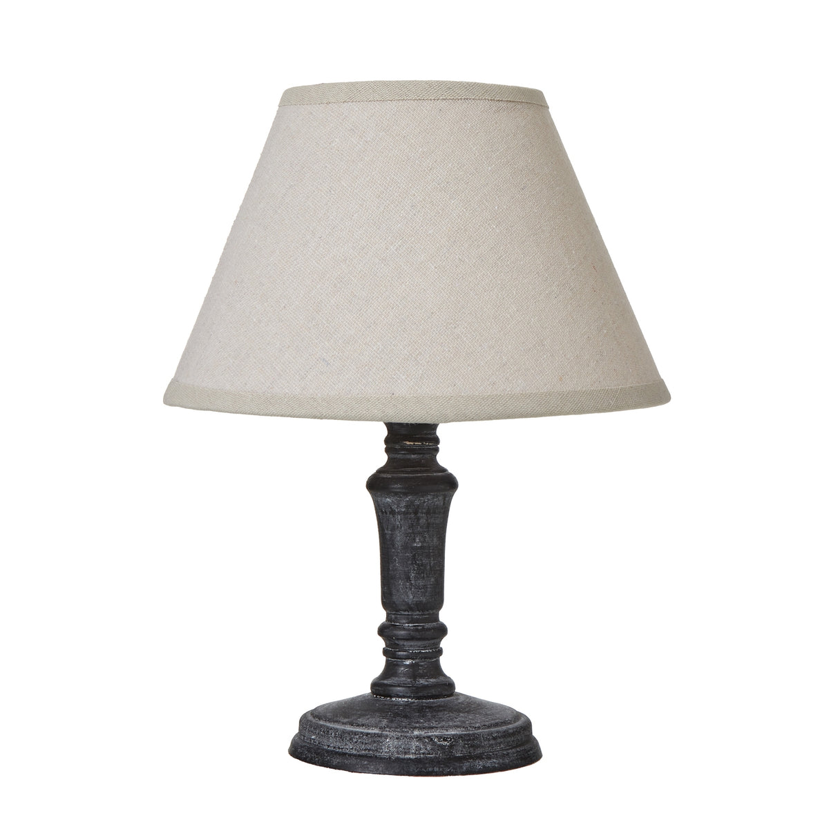 Palmyra Column Table Lamp With Linen Shade - GREY