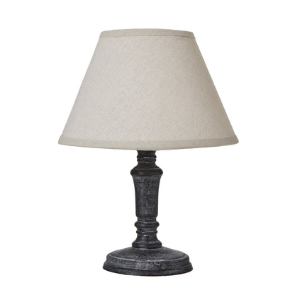 Palmyra Column Table Lamp With Linen Shade - GREY