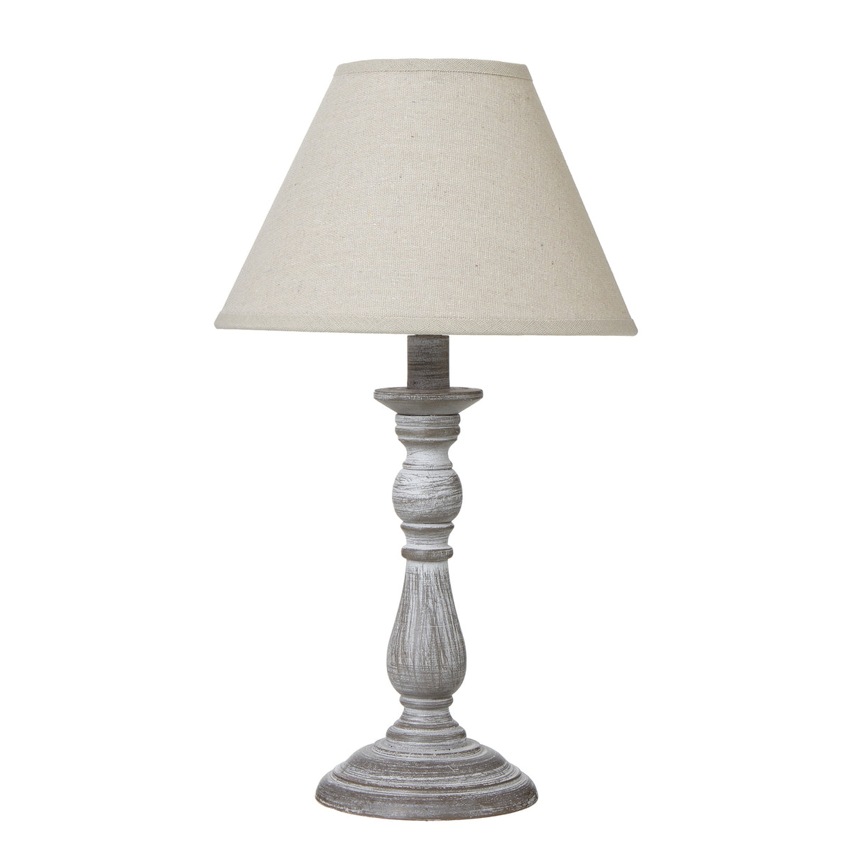 Augusta Column Table Lamp With Linen Shade - GREY