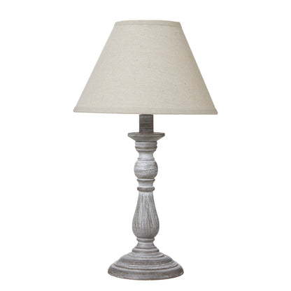 Augusta Column Table Lamp With Linen Shade - GREY