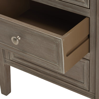 The Serene Collection Three Drawer Bedside Table - GREY