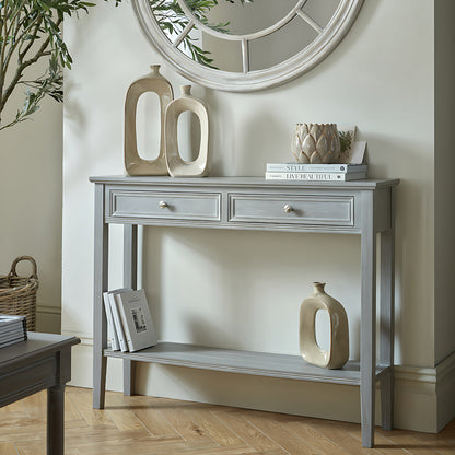 The Serene Collection Two Drawer Console Table - GREY