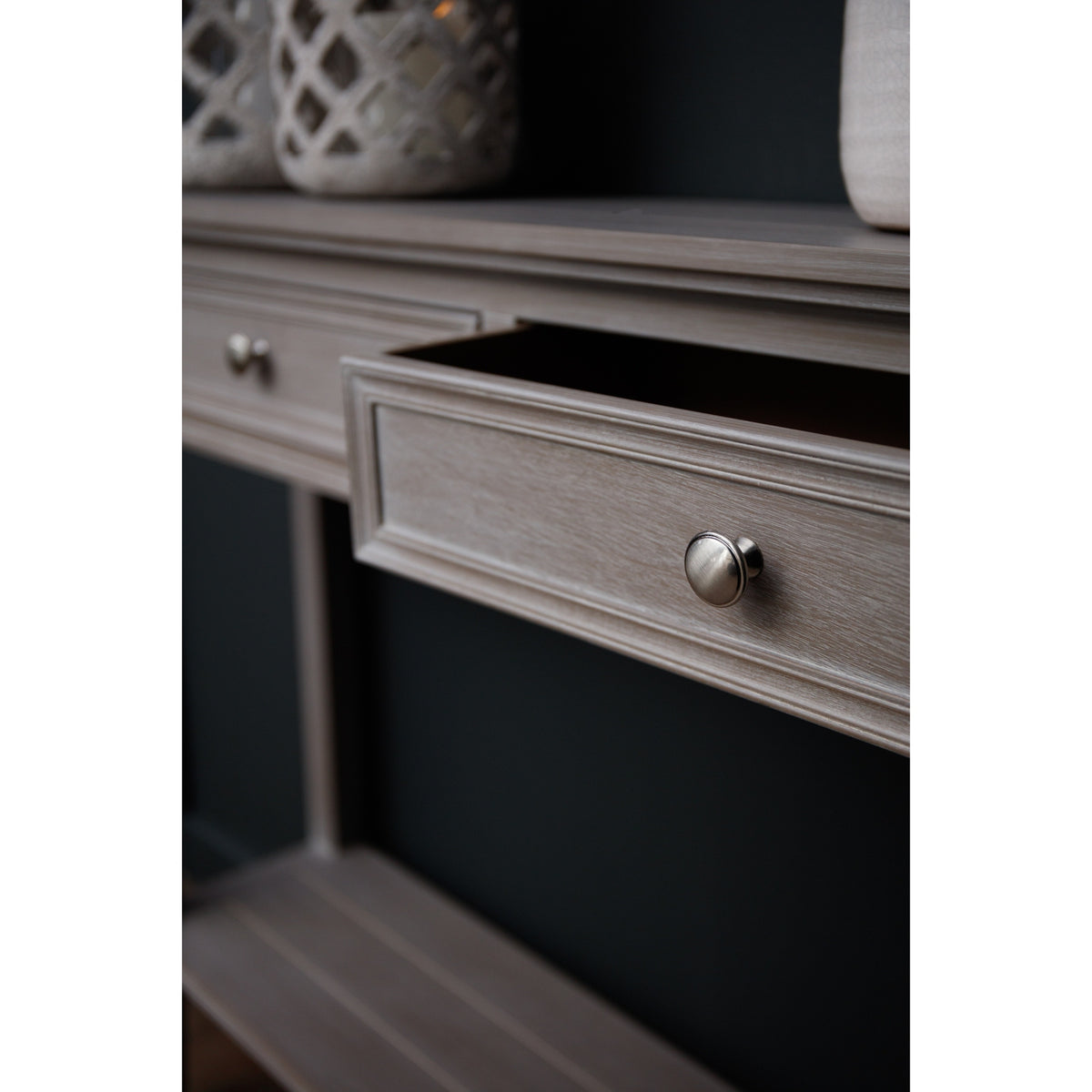 The Serene Collection Four Drawer Console Table - GREY