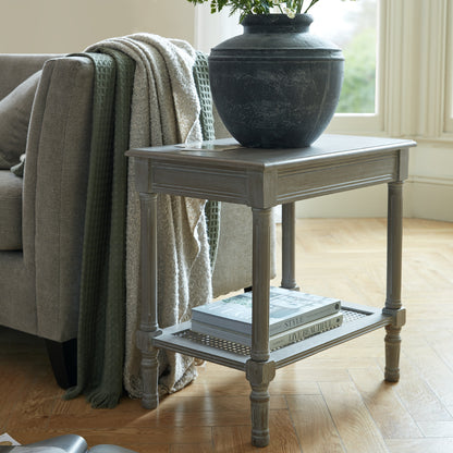 The Serene Rattan Collection Side Table - GREY