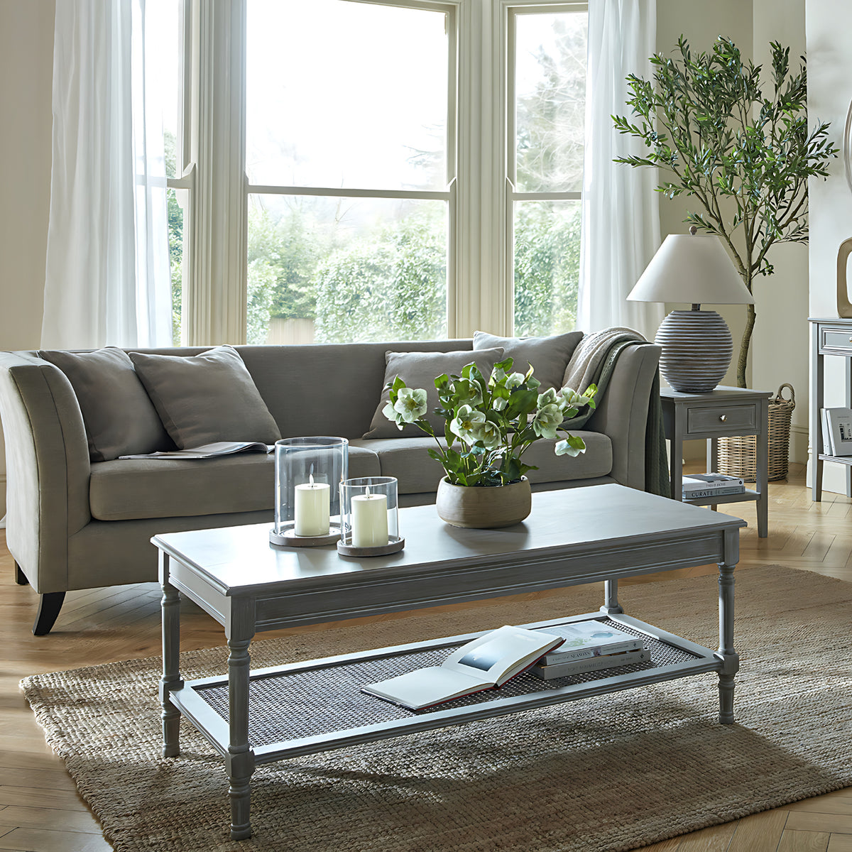 The Serene Rattan Collection Coffee Table - GREY