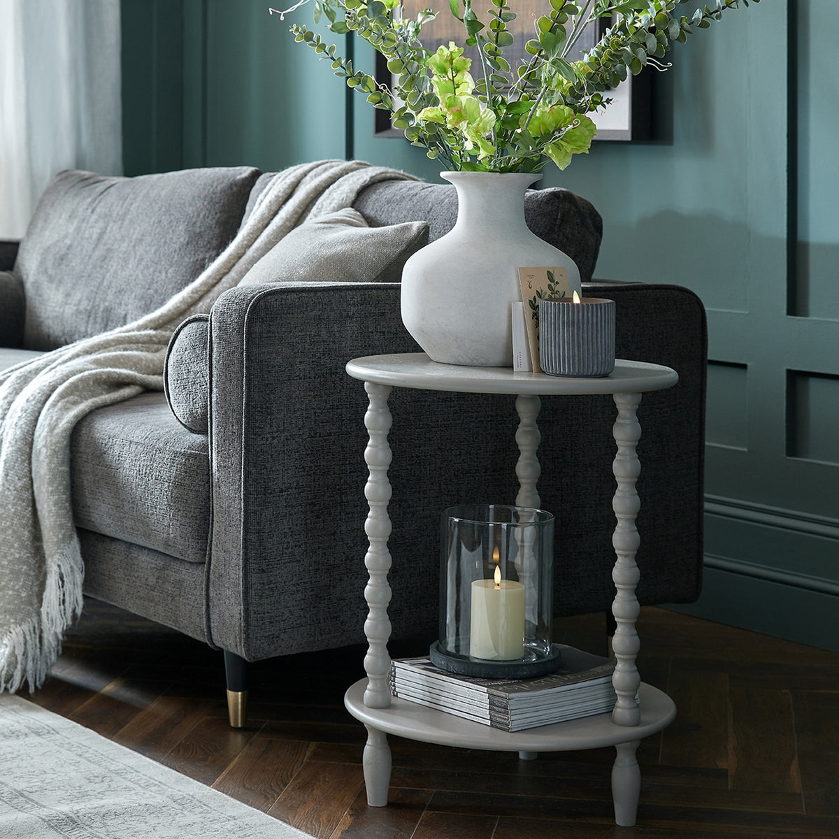 The Camden Collection Round Side Table - GREY