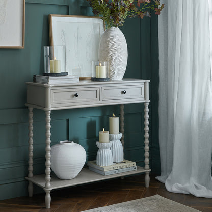 The Camden Collection Two Drawer Console Table - GREY