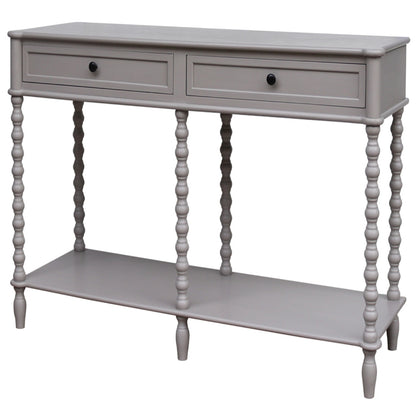 The Camden Collection Large Two Drawer Console Table - GREY