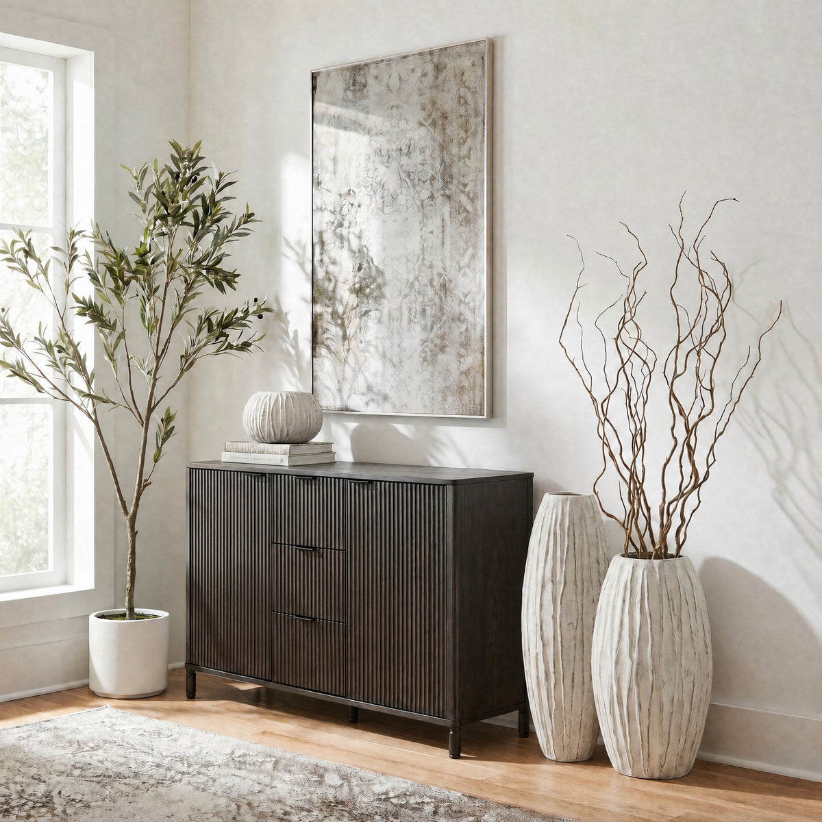 Lorenzo Large Fin Vase - WHITE