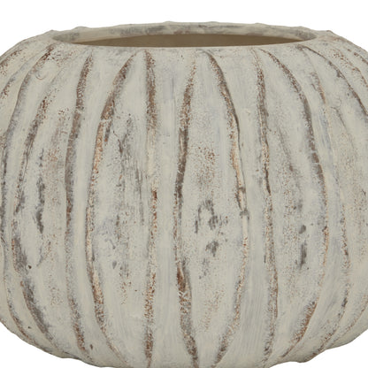 Lorenzo Rotund Fin Vase - WHITE