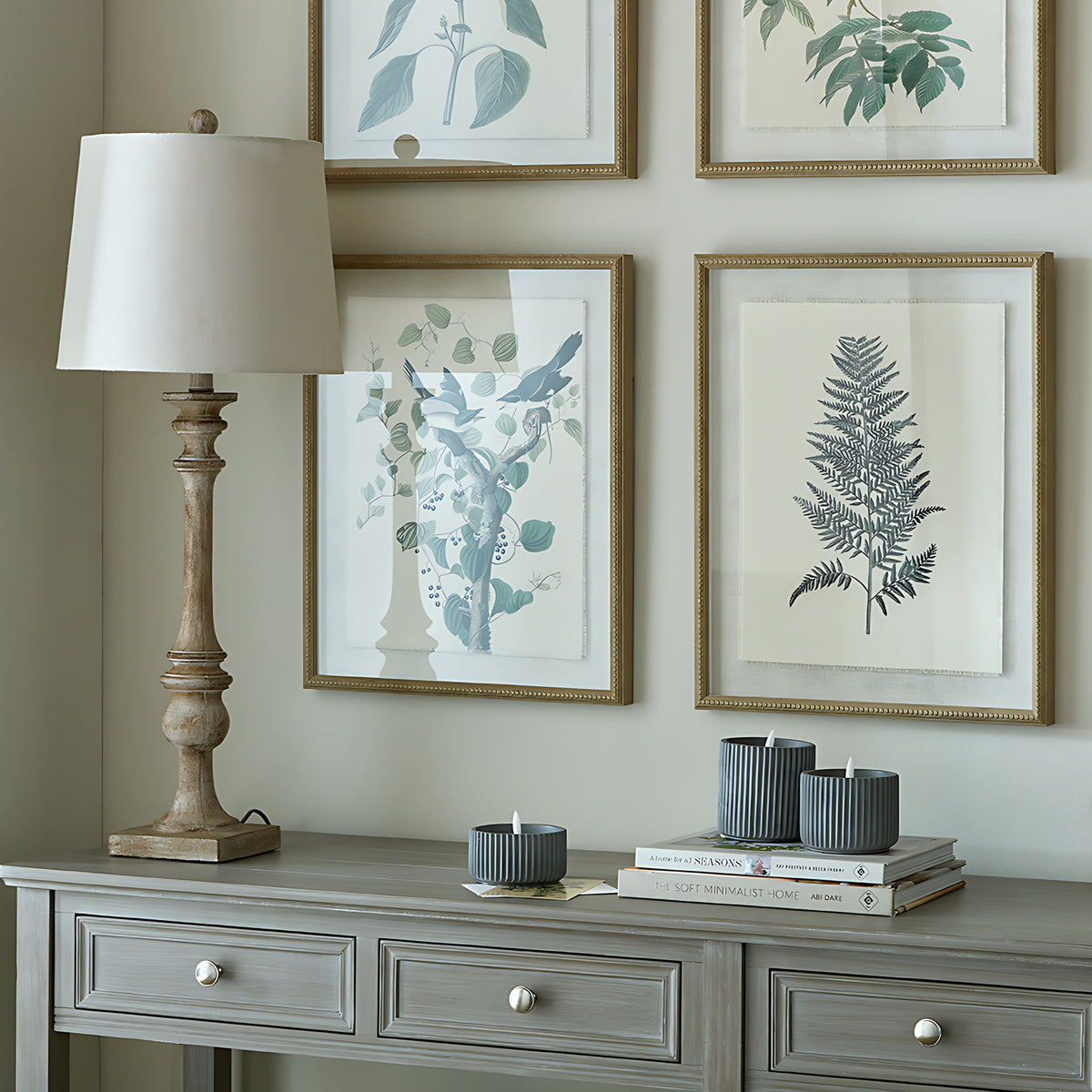 Pallido Candlestick Table Lamp With Linen Shade - BROWN