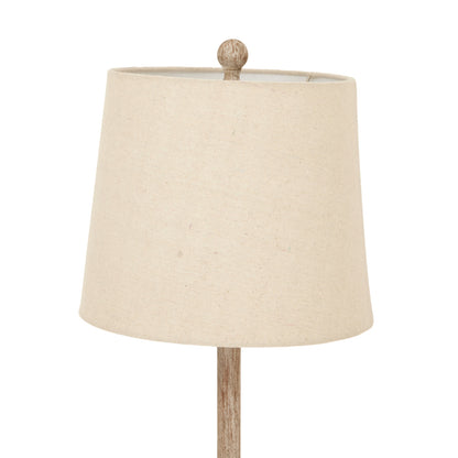Chiaro Candlestick Table Lamp With Linen Shade - BROWN