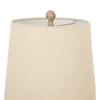 Chiaro Candlestick Table Lamp With Linen Shade - BROWN