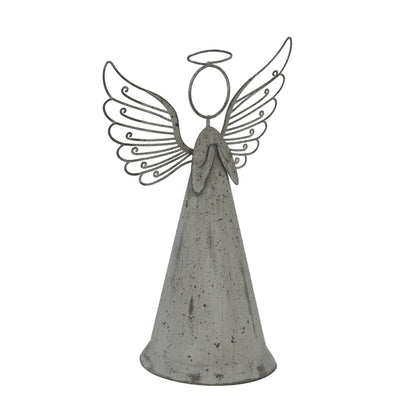 Large Rustic Metal Standing Angel - BROWN
