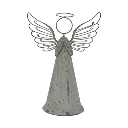 Large Rustic Metal Standing Angel - BROWN