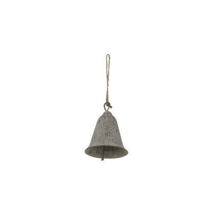Rustic Metal Hanging Bell - BROWN