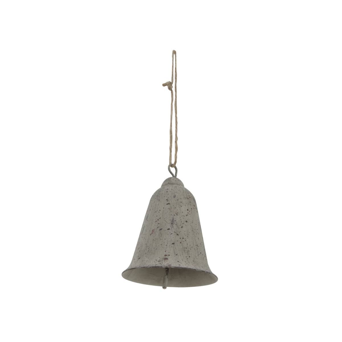 Large Rustic Metal Hanging Bell - BROWN