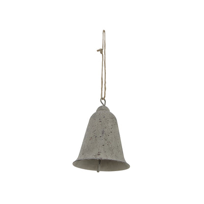Large Rustic Metal Hanging Bell - BROWN