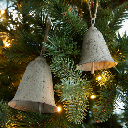 Large Rustic Metal Hanging Bell - BROWN