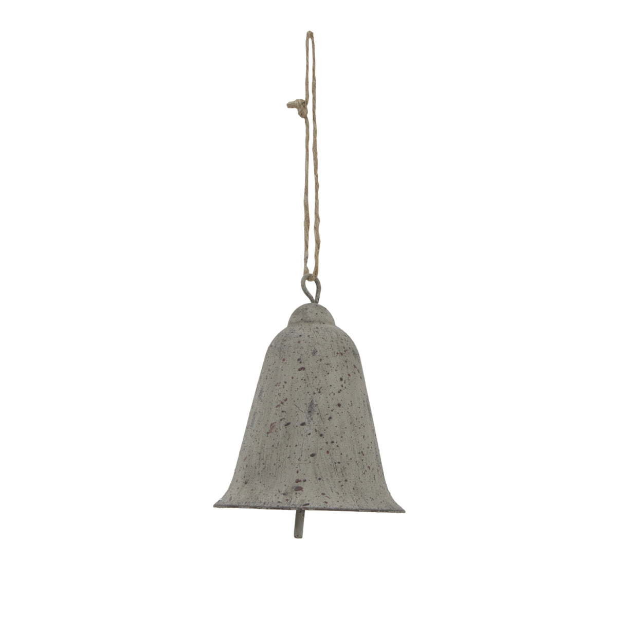 Large Rustic Metal Hanging Bell - BROWN