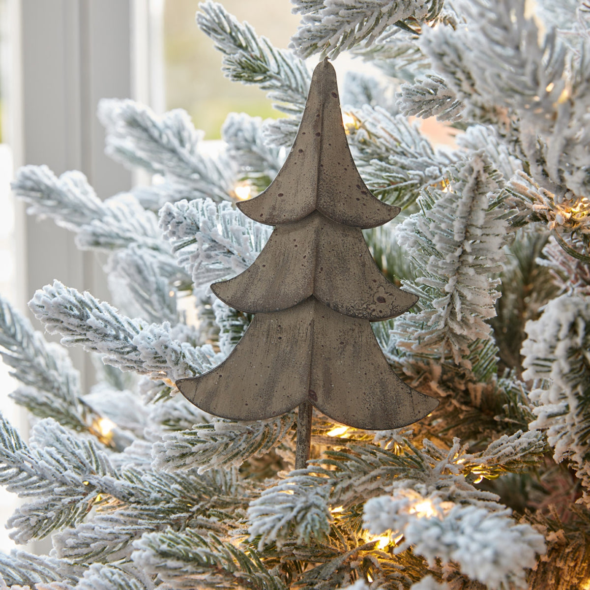 Large Rustic Metal Hanging Tree - BROWN