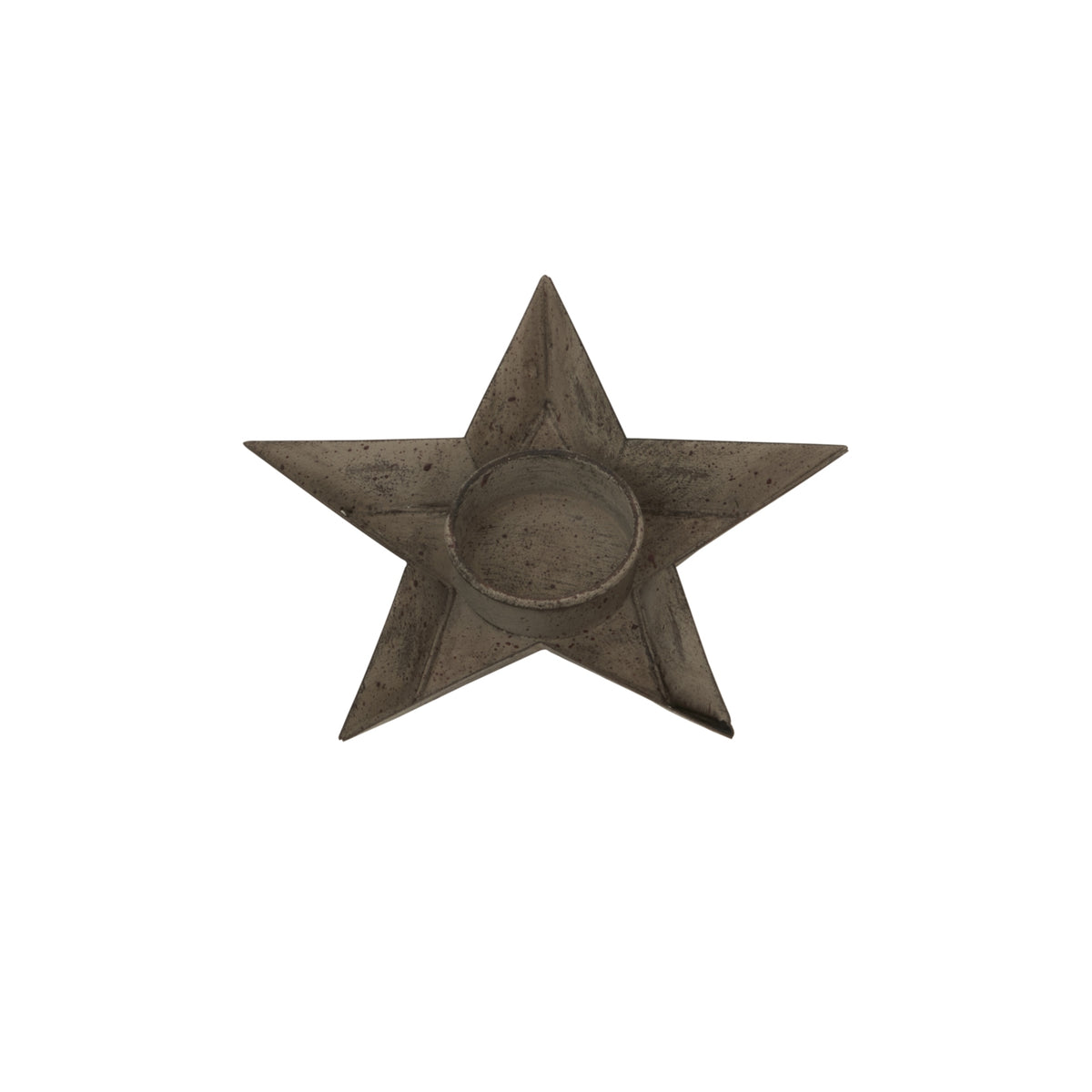 Rustic Metal Star Tealight Holder - BROWN