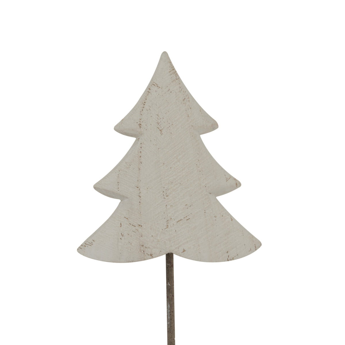 Whitewashed Rustic Tree On Stand - WHITE