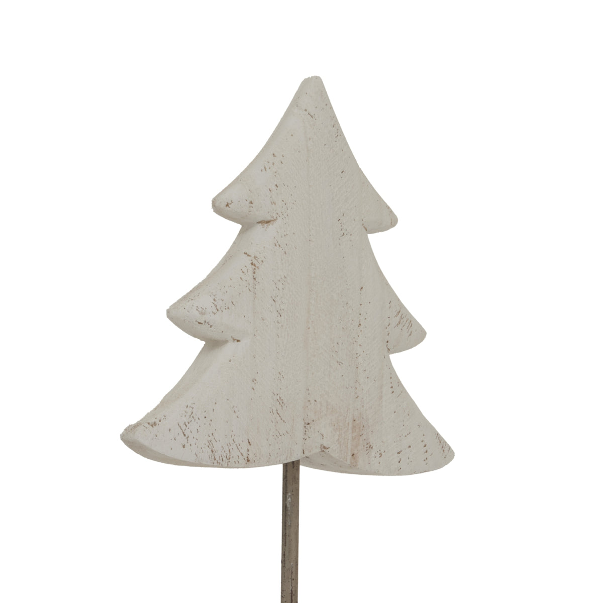 Large Whitewashed Rustic Tree On Stand - WHITE