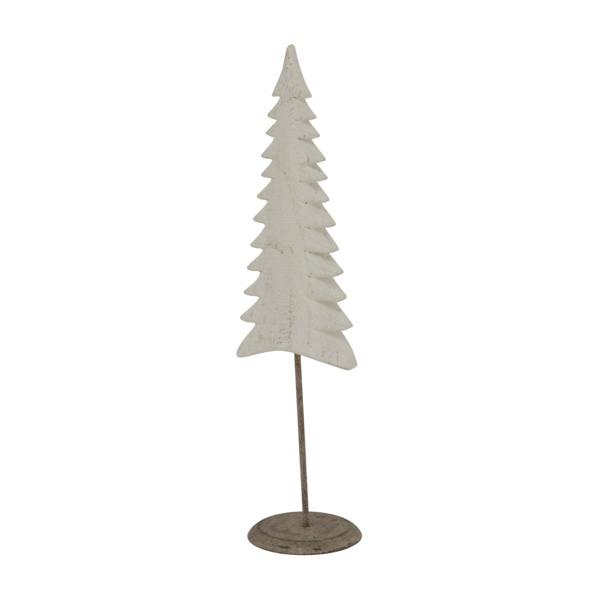 Whitewashed Tall Tree On Stand - WHITE