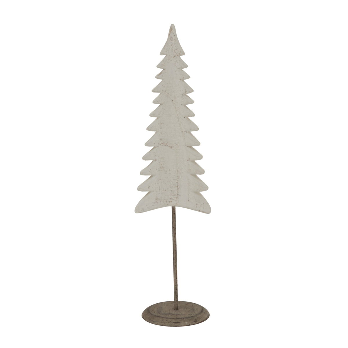 Whitewashed Tall Tree On Stand - WHITE