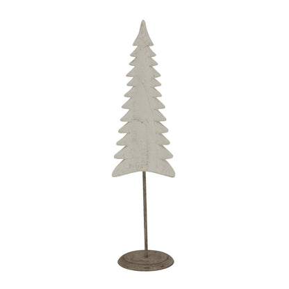 Whitewashed Tall Tree On Stand - WHITE
