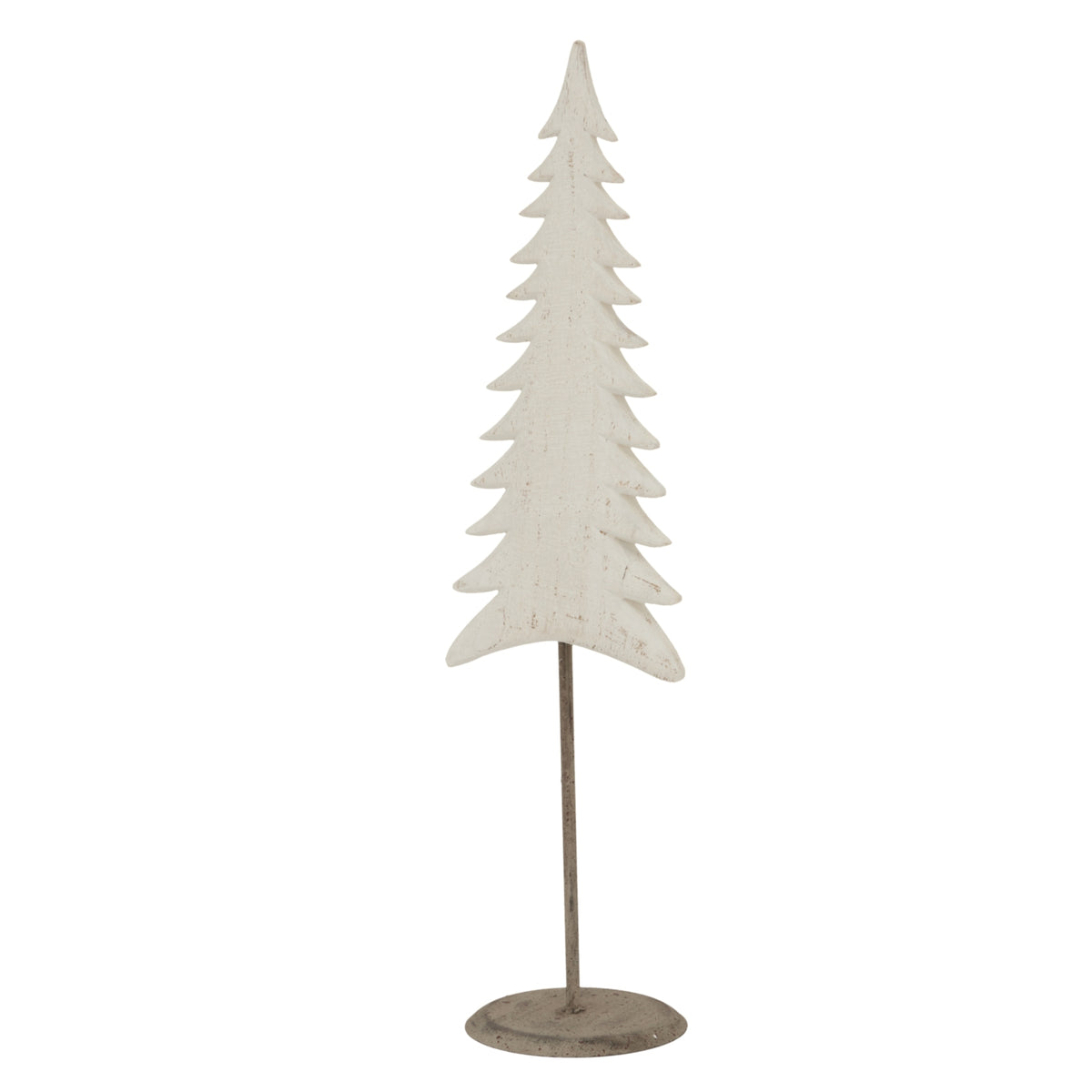 Medium Whitewashed Tall Tree On Stand - WHITE