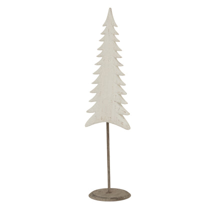 Medium Whitewashed Tall Tree On Stand - WHITE