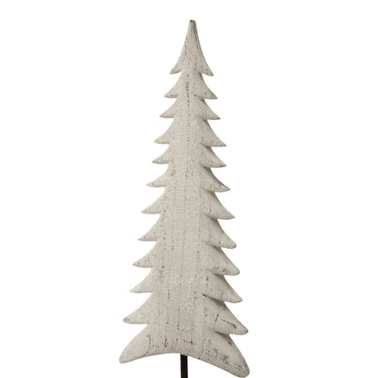 Medium Whitewashed Tall Tree On Stand - WHITE