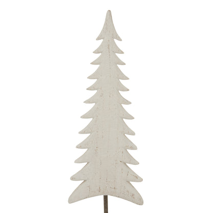 Medium Whitewashed Tall Tree On Stand - WHITE