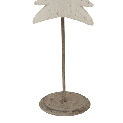 Medium Whitewashed Tall Tree On Stand - WHITE