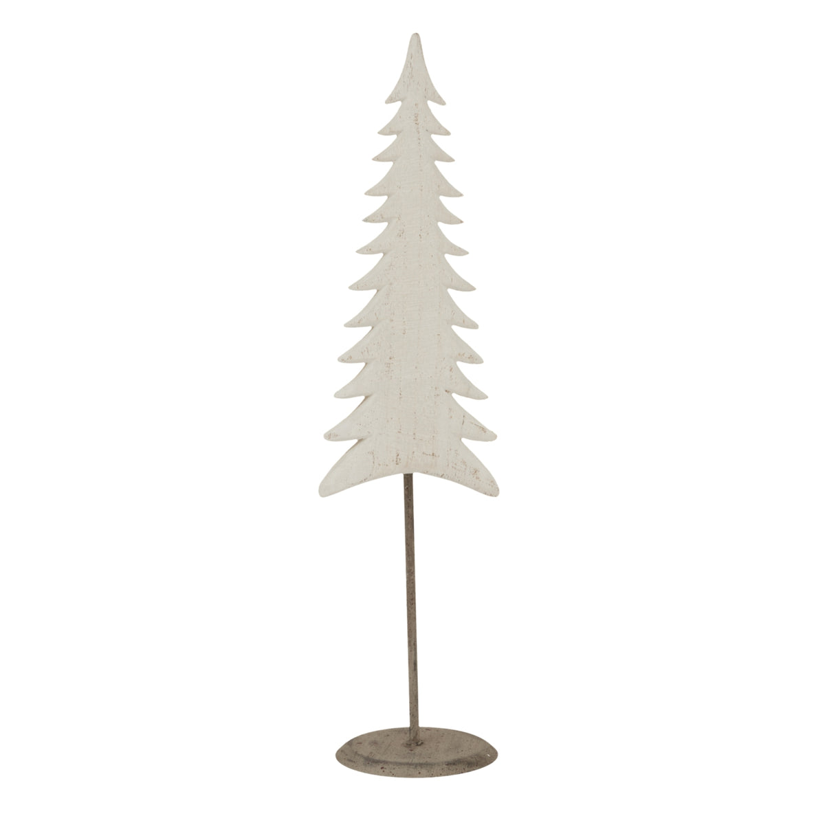 Medium Whitewashed Tall Tree On Stand - WHITE