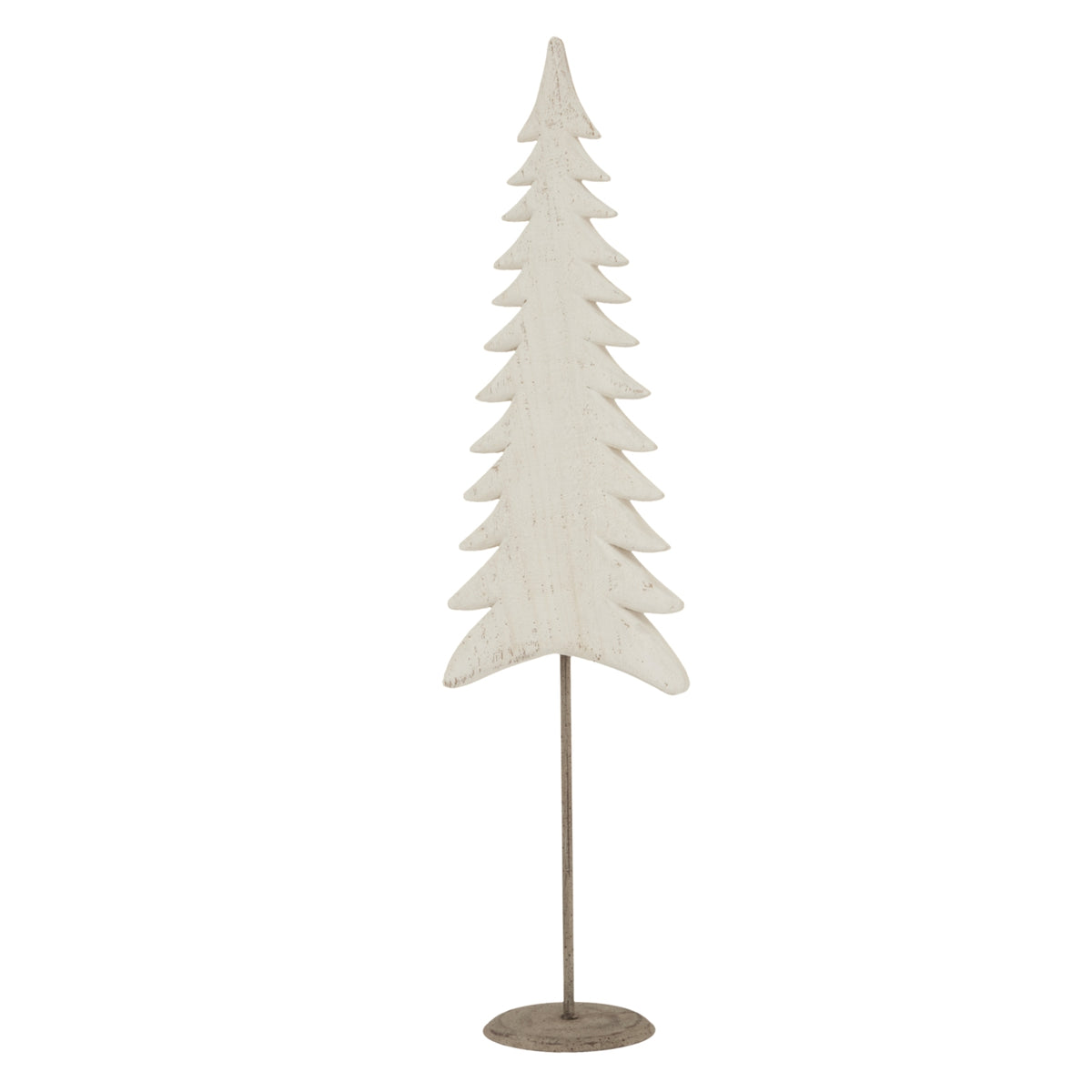 Large Whitewashed Tall Tree On Stand - WHITE