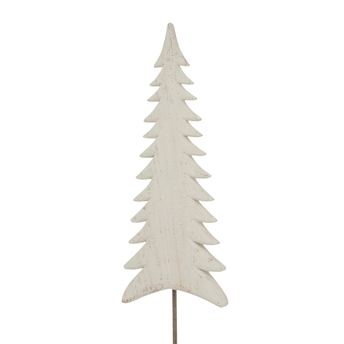 Large Whitewashed Tall Tree On Stand - WHITE