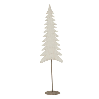 Large Whitewashed Tall Tree On Stand - WHITE