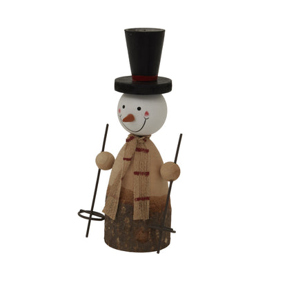 Large Rustic Snowman - BROWN