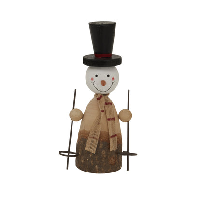 Large Rustic Snowman - BROWN