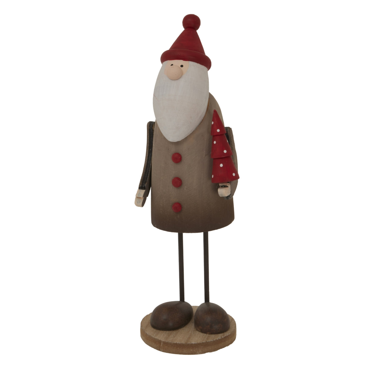 Large Rustic Tall Santa - BROWN