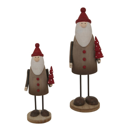 Large Rustic Tall Santa - BROWN