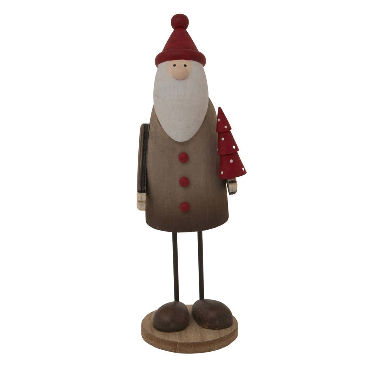 Large Rustic Tall Santa - BROWN