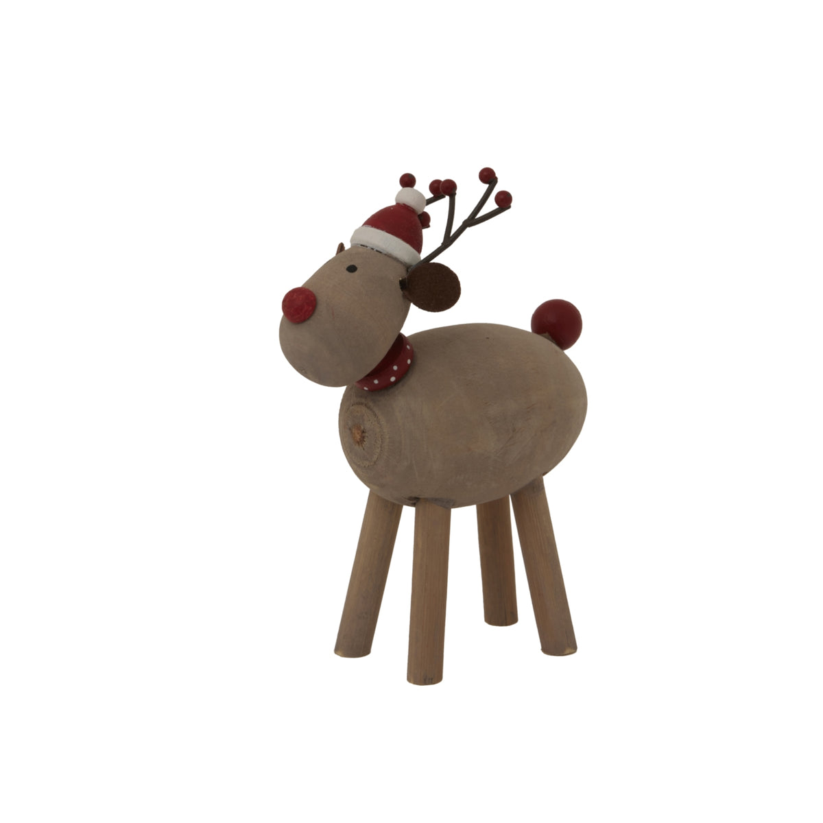 Rustic Rudolf With Hat - BROWN