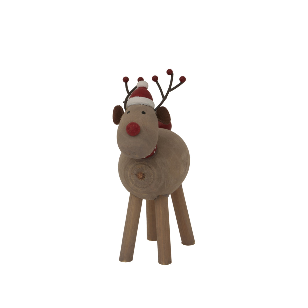 Rustic Rudolf With Hat - BROWN